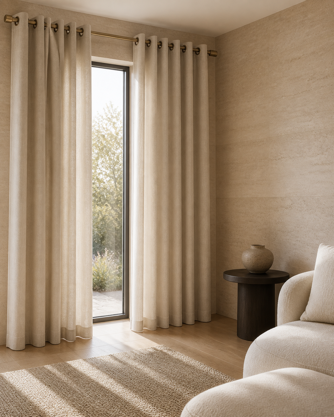 Eyelet curtain close-up