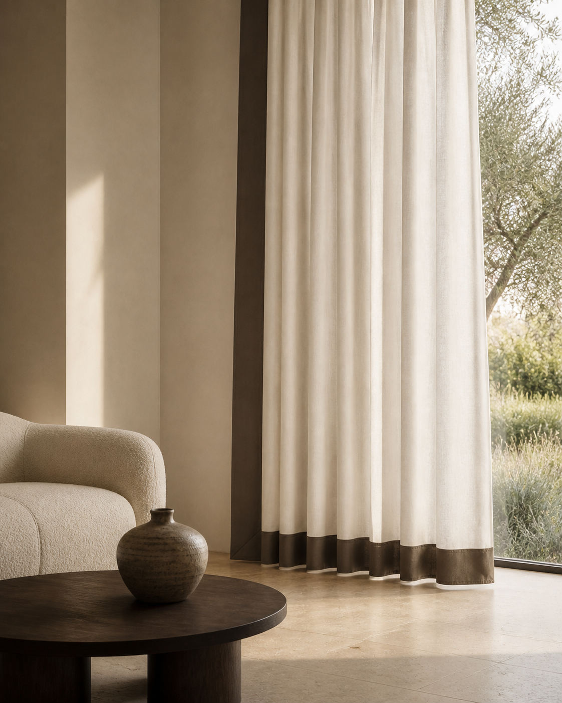 Border — Fabric curtain close-up