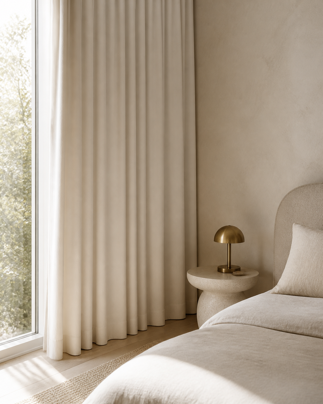 Plain curtain close-up