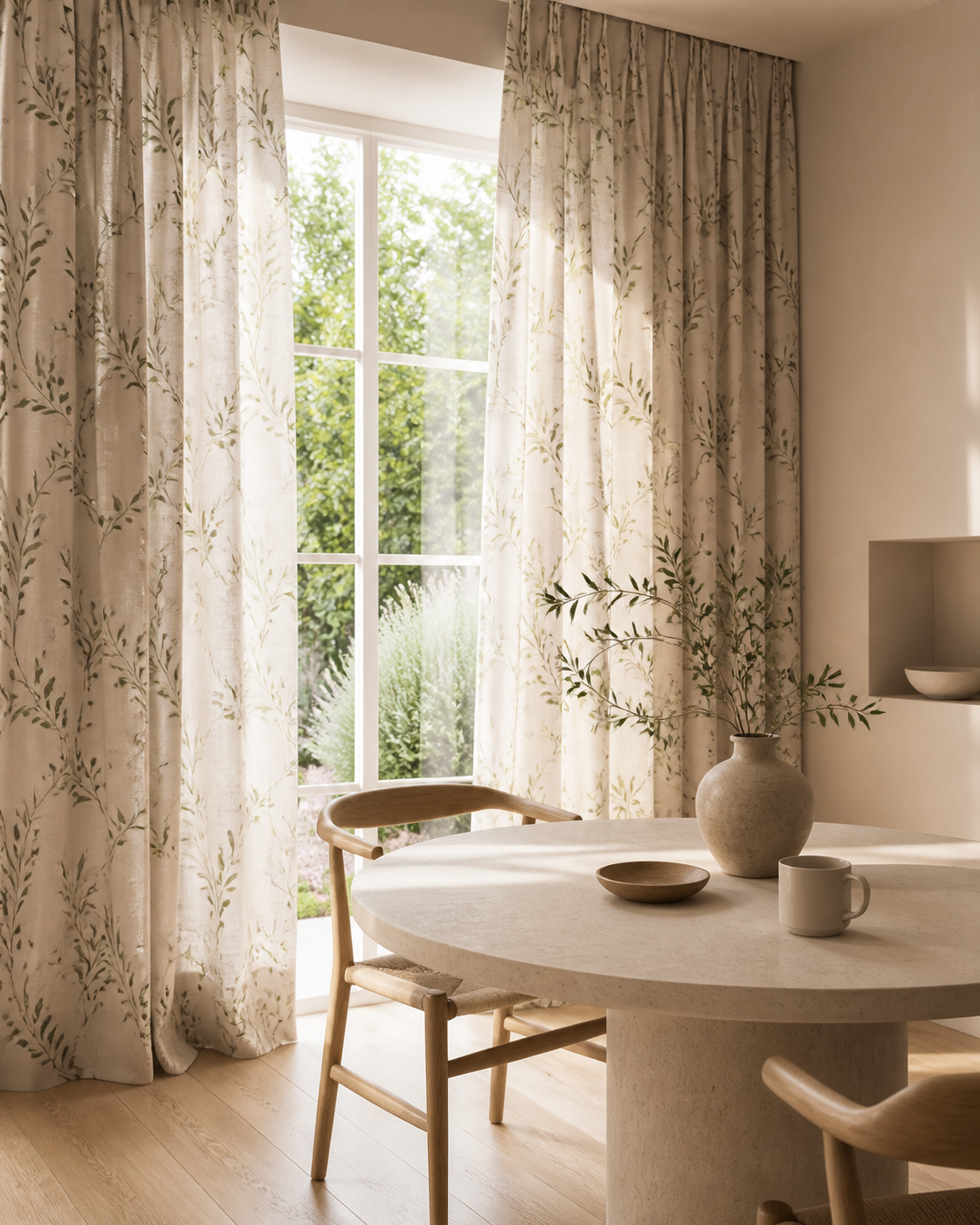 Printed curtain close-up