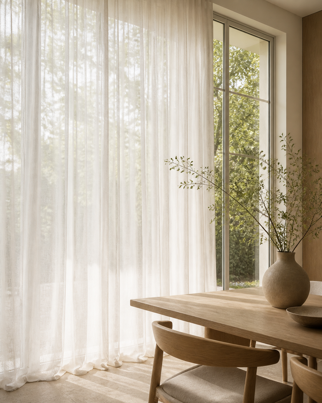 Sheer curtain close-up