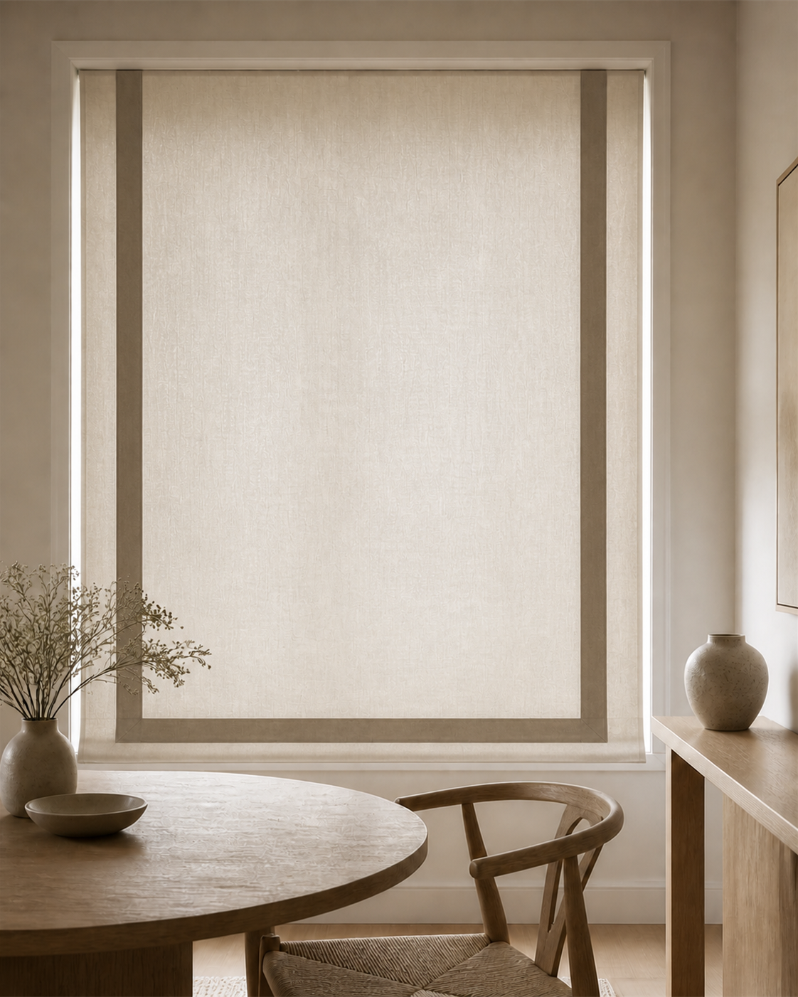 Border — Fabric Roman blind close-up